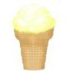 Single Dip of Banana Ice Cream on a Cake Cone