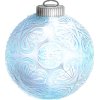 Blue Etched Glass Ornament