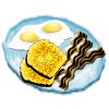 Eggs Over Easy with Bacon and White Toast