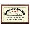 Honesty Award Plaque